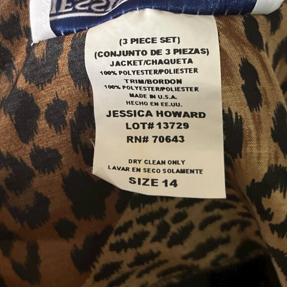 Jessica Howard Black Padded Shoulder Women’s Blazer Jacket Open Front Leopard 14 - Picture 8 of 9